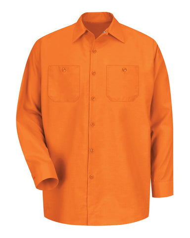 Red Kap SP14 Industrial Long Sleeve Work Shirt - Orange