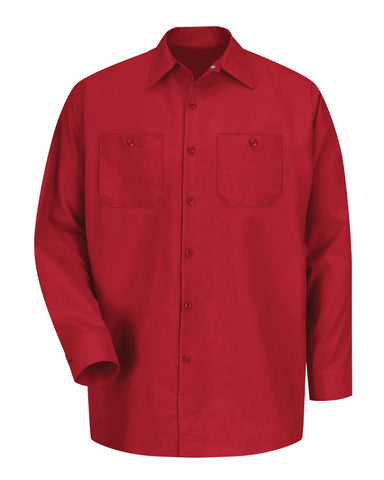 Red Kap SP14 Industrial Long Sleeve Work Shirt - Red