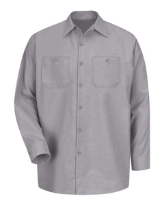 Red Kap SP14 Industrial Long Sleeve Work Shirt - Silver - 