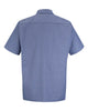Red Kap SP24 Industrial Short Sleeve Work Shirt - Denim Blue Microcheck