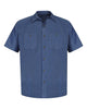 Red Kap SP24 Industrial Short Sleeve Work Shirt - Grey/Blue Stripe