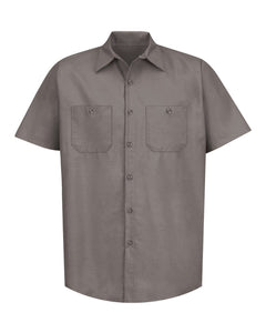 Red Kap SP24 Industrial Short Sleeve Work Shirt - Grey - 
