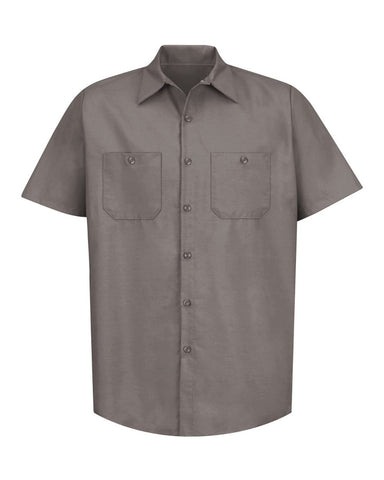 Red Kap SP24 Industrial Short Sleeve Work Shirt - Grey