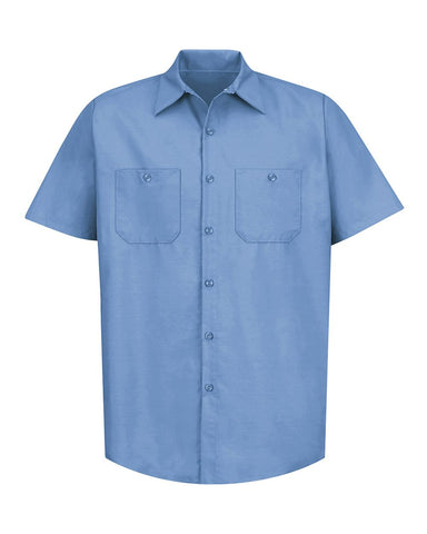 Red Kap SP24 Industrial Short Sleeve Work Shirt - Light Blue