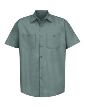 Red Kap SP24 Industrial Short Sleeve Work Shirt - Light Green - 