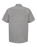 Red Kap SP24 Industrial Short Sleeve Work Shirt - Light Grey