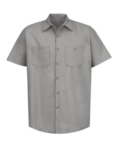 Red Kap SP24 Industrial Short Sleeve Work Shirt - Light Grey - 