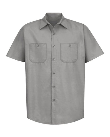 Red Kap SP24 Industrial Short Sleeve Work Shirt - Light Grey