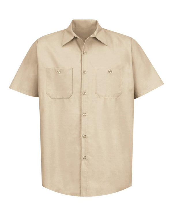 Red Kap SP24 Industrial Short Sleeve Work Shirt - Light Tan
