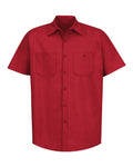 Red Kap SP24 Industrial Short Sleeve Work Shirt - Red