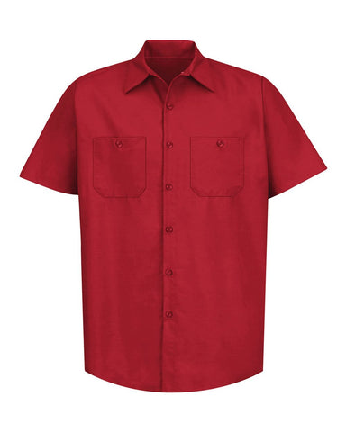 Red Kap SP24 Industrial Short Sleeve Work Shirt - Red