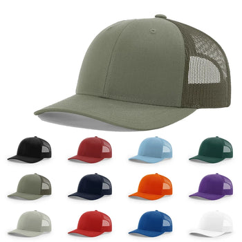 Richardson 112 Trucker Cap Solid Hats Solid Colors One Color