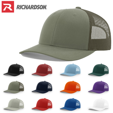 112 Charcoal / White Richardson Adjustable Snapback Trucker Hat – Blank  Wholesale Hats