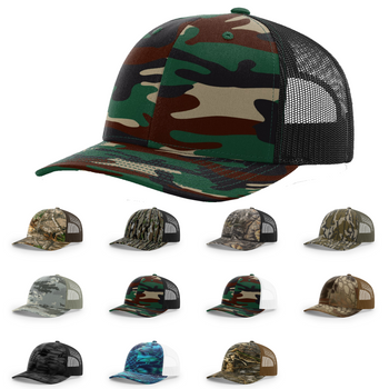 Lot of 12 Hats Richardson 112P Printed Trucker Hat Snapback Cap