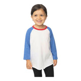 Royal Apparel 17660 Toddler Americana Raglan Baseball Tee Made in USA