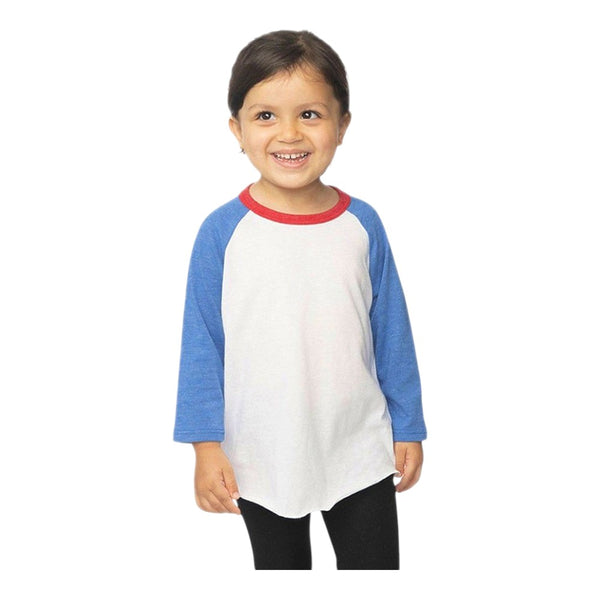 Royal Apparel 17660 Toddler Americana Raglan Baseball Tee Made in USA