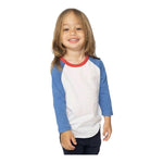 Royal Apparel 17660 Toddler Americana Raglan Baseball Tee Made in USA