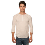 Royal Apparel 20059 Unisex Triblend 3/4 Sleeve Henley Made in USA