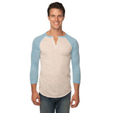 Royal Apparel 20059 Unisex Triblend 3/4 Sleeve Henley Made in USA