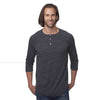 Royal Apparel 20059 Unisex Triblend 3/4 Sleeve Henley Made in USA