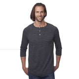 Royal Apparel 20059 Unisex Triblend 3/4 Sleeve Henley Made in USA