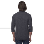 Royal Apparel 20059 Unisex Triblend 3/4 Sleeve Henley Made in USA