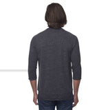 Royal Apparel 20059 Unisex Triblend 3/4 Sleeve Henley Made in USA