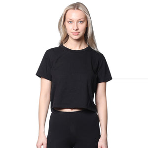 Royal Apparel 2011 Women’s Rib Knit Cropped Tee Made in USA - 