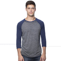Royal Apparel 20160BO Unisex Triblend Raglan Baseball Tee – Burnout Wash Made in USA
