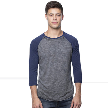 Royal Apparel 20160BO Unisex Triblend Raglan Baseball Tee – Burnout Wash Made in USA