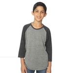 Royal Apparel 20260 Youth Triblend Raglan 3/4 Sleeve Baseball Tee Made in USA
