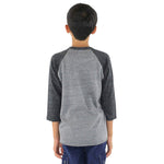 Royal Apparel 20260 Youth Triblend Raglan 3/4 Sleeve Baseball Tee Made in USA