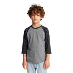 Royal Apparel 20260 Youth Triblend Raglan 3/4 Sleeve Baseball Tee Made in USA