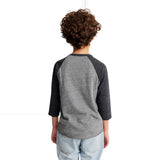 Royal Apparel 20260 Youth Triblend Raglan 3/4 Sleeve Baseball Tee Made in USA