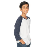 Royal Apparel 20260 Youth Triblend Raglan 3/4 Sleeve Baseball Tee Made in USA