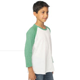 Royal Apparel 20260 Youth Triblend Raglan 3/4 Sleeve Baseball Tee Made in USA