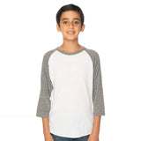 Royal Apparel 20260 Youth Triblend Raglan 3/4 Sleeve Baseball Tee Made in USA