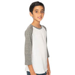 Royal Apparel 20260 Youth Triblend Raglan 3/4 Sleeve Baseball Tee Made in USA