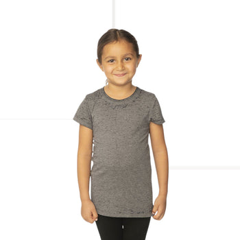 Royal Apparel 22560BO Kids Burnout Wash Short Sleeve Girls' Tee Made in USA