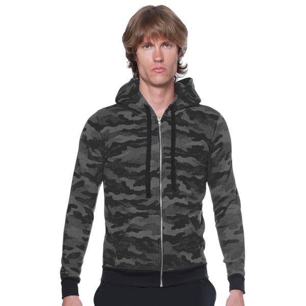 Royal Apparel 25150VCM Unisex Triblend Full-Zip Camo Hoodie Made in USA
