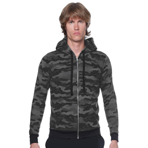 Royal Apparel 25150VCM Unisex Triblend Full-Zip Camo Hoodie Made in USA - 