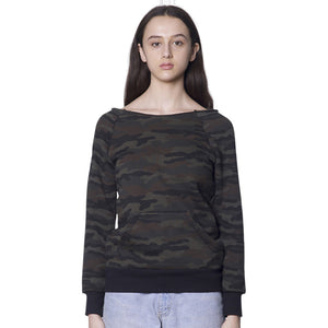 Royal Apparel 3120CMO Women’s Camo Fleece Raglan Sweatshirt Made in USA - 