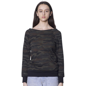 Royal Apparel 3120CMO Women’s Camo Fleece Raglan Sweatshirt Made in USA