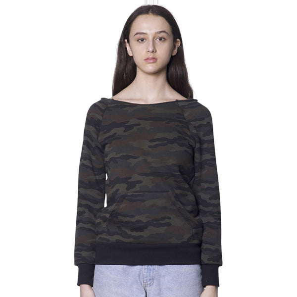 Royal Apparel 3120CMO Women’s Camo Fleece Raglan Sweatshirt Made in USA