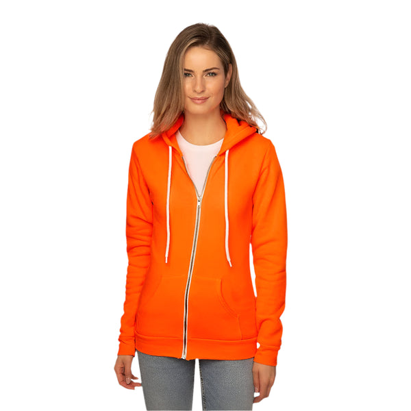 Royal Apparel 3150N Unisex Neon Fashion Fleece Zip Hoodie Made in USA