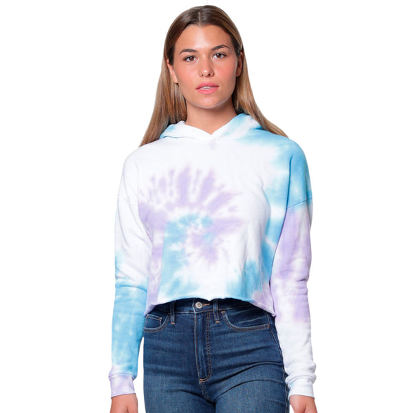 Royal Apparel 3818SWR Swirl Tie-Dye Crop Hoodie Made in USA