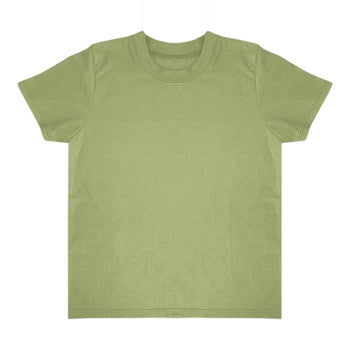 Royal Apparel 5068ORG Toddler Organic Cotton Short Sleeve Tee with Coverstitch Neck Made in USA