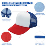Nissun Classic Trucker Baseball Hats Caps Foam Mesh Blank Solid Two Tone Snapback Adult Youth