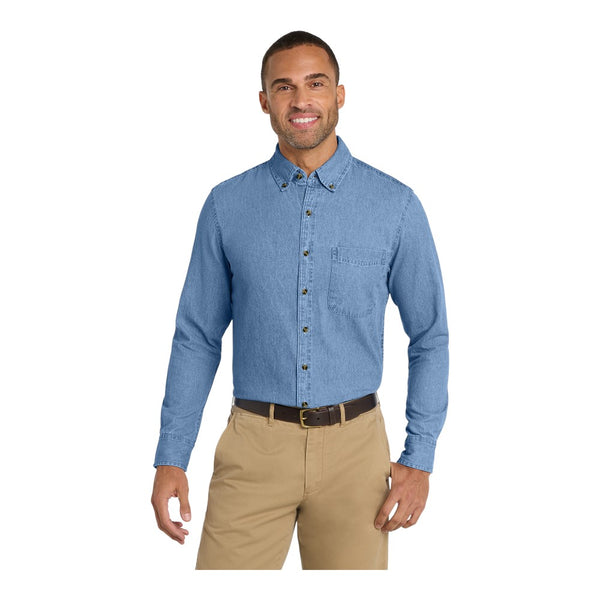 Port & Company SP10 Long Sleeve Value Denim Shirt