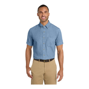 Port & Company SP11 Short Sleeve Value Denim Shirt - 
